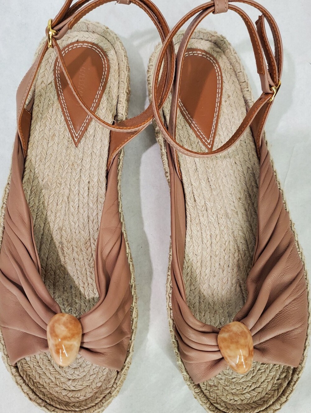 Zimmermann Gleam Gathered Espadrille Sandals Beige Biscuit Pebble Detail EU 41 - Picture 13 of 16